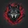 Wolf Head Forward Facing Glowing Eyes Crimson Splatter Smoke Wisps - Wildlife Lover Gift Spare Tire Cover - 6