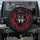 Wolf Head Forward Facing Glowing Eyes Crimson Splatter Smoke Wisps - Wildlife Lover Gift Spare Tire Cover - 1