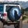 Black Wolf Howling Full Moon Stormy Night Pine Forest Electric Lightning - Wildlife Lover Gift Spare Tire Cover - 3