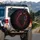 Wolf Head Glowing Red Eyes Dark Fur Red Energy Embers - Wildlife Lover Gift for Wolf Lovers Spare Tire Cover - 3