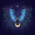 Blue Butterfly Golden Moon Celestial Stars Indigo Night Sky - Mystical Decor Gift Spare Tire Cover - 6