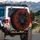 Majestic Black Wolf Red Eyes Gnarled Branches Mud - Wildlife Lover Gift for Outdoorsman Spare Tire Cover - 3