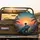 Tropical Blue Iguana Fiery Sunset Ocean Palm Scene - Wildlife Lover Gift Spare Tire Cover - 2