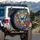 Blue Butterfly Golden Celtic Knot Mandala Flowers - Nature Lover Home Decor Gift Spare Tire Cover - 3