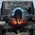 Chained Wolf Fiery Volcanic Landscape - Wildlife Lover Gift Spare Tire Cover - 1
