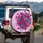 Scattered Overlapping Hearts Distressed Leopard Spots Grunge - Home Decor Gift Spare Tire Cover - 4