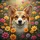 Corgi Face Wildflower Garden Cosmos Daisy - Home Decor Gift for Dog Lover Spare Tire Cover - 6