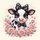 Baby Holstein Calf Bow Roses Pink Hearts - Farmhouse Home Decor Gift for Cow Lover Spare Tire Cover - 6