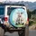 Plump Cartoon Cow Milk Beaker Farm Pasture - Farmhouse Decor Cow Lover Gift Spare Tire Cover - 3