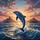 Blue Bottlenose Dolphin Leaping Ocean Waves Tropical Sunset - Wildlife Lover Gift Spare Tire Cover - 6