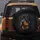 Rottweiler Puppy Head Tilt Black Tan Fur Deep Black Background - Pet Owner Gift Spare Tire Cover - 5