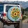 Sky Blue Sunflowers Bouquet - Home Decor Gift for Garden Lover Spare Tire Cover - 3