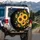 Prominent Sunflowers Black Background - Outdoor Decor Gift for Garden Lover Spare Tire Cover - 3