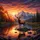 Bull Elk Snowy Peaks Mountain Lake Autumn Forest Fiery Sunset - Wildlife Lover Gift Spare Tire Cover - 6