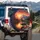 Bull Elk Snowy Peaks Mountain Lake Autumn Forest Fiery Sunset - Wildlife Lover Gift Spare Tire Cover - 3