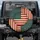 Teal Canton American Flag Aged Cream Stars - Independence Day Gift for Veterans Spare Tire Cover - 1