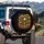 Golden Skulls Fluid Splatter Irregular Shapes Black Field - Vehicle Statement Gift Spare Tire Cover - 3