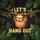 Smiling Fluffy Sloth Let's Hang Out Tropical Jungle Foliage - Wildlife Lover Gift Spare Tire Cover - 6