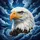 Bald Eagle Head Blue Eyes Orange Beak Swirling Clouds - Wildlife Lover Gift Spare Tire Cover - 6