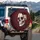 Weathered Skull Blood Drips Roses - Gothic Decor Gift for Skull Lover Spare Tire Cover - 3