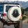 Black Crow Head Orange Eyes Shattered Concrete Broken Plaster - Wildlife Lover Gift Spare Tire Cover - 3