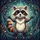 Friendly Cartoon Raccoon Forest Night Moonlight - Wildlife Lover Gift for Raccoon Lover Spare Tire Cover - 6