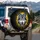 Fierce Forward Facing Wolf Head with Yellow Splatter - Off-Road Adventure Enthusiast Gift Spare Tire Cover - 3