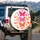 Fuchsia Pink Orange Butterflies Floral Boho Lifestyle - Butterfly Lover Gift Spare Tire Cover - 3
