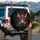 Red Bandana Pirate Skull Cutlass Compass Rose - Adventurer Travel Gift for Pirate Lover Spare Tire Cover - 3