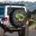 Lime Green Snake Tropical Hibiscus Floral - Outdoor Decor Gift for Wildlife Lovers Spare Tire Cover - 3