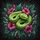 Lime Green Snake Tropical Hibiscus Floral - Outdoor Decor Gift for Wildlife Lovers Spare Tire Cover - 6