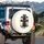 Black Devil Cats Red Hearts Thorns Moon Stars - Mystical Spooky Cat Lover Gift Spare Tire Cover - 3