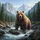 Majestic Grizzly Bear Mountain Scene - Wildlife Lover Gift Spare Tire Cover - 6