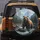 Majestic Grizzly Bear Mountain Scene - Wildlife Lover Gift Spare Tire Cover - 5