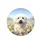 Fluffy White Dog Daisy Chrysanthemum Blossom Field - Dog Lover Gift Spare Tire Cover - 4