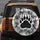 Large Paw Print Black Marble Swirls - Outdoor Adventure Gift Spare Tire Cover - 5