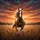Galloping Horse Sunset Landscape - Wildlife Lover Gift Spare Tire Cover - 6