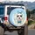 White Maltese Dog Sunglasses Blue Bandana Daisies Bow - Everyday Dog Lover Gift Spare Tire Cover - 3