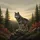 Gray Wolf Rocky Forest Autumn Foliage - Wildlife Lover Gift for Wolf Lovers Spare Tire Cover - 6