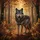 Majestic Gray Wolf Golden Eyes Autumn Foliage Forest Floor Scene - Wildlife Lover Gift Spare Tire Cover - 6