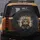 Curious Wide-Eyed Tabby Cat, Luminous Amber Eyes, Torn Dark Background - Cat Lover Gift Spare Tire Cover - 5