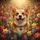 Joyful Fluffy Pembroke Corgi Heart Tag Tulip Field - Spring Dog Lover Gift Spare Tire Cover - 6