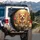 Joyful Fluffy Pembroke Corgi Heart Tag Tulip Field - Spring Dog Lover Gift Spare Tire Cover - 3