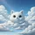 Cat Cloud Blue Sky Landscape Layered Clouds - Automotive Decor Gift for Cat Lover Spare Tire Cover - 6