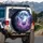 Purple Butterfly Full Moon Flowers Stars - Wildlife Lover Gift for Butterfly Lover Spare Tire Cover - 3