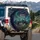 Retro Travel Trailer Campsite Starry Mountain Night Scene Outdoor Adventure Gift for Campers Spare Tire Cover - 3