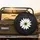 White Daisy Yellow Stamen Dark Botanical Leaves Organic Forms - Garden Lover Gift Spare Tire Cover - 2