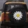 White Daisy Yellow Stamen Dark Botanical Leaves Organic Forms - Garden Lover Gift Spare Tire Cover - 5