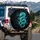 Eastern Dragon Glowing Teal Turquoise - Dragon Lover Home Decor Gift Spare Tire Cover - 3