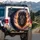 Black Lion Head Fiery Mane Glowing Eyes Twilight Sky - Adventure Seeker Gift Spare Tire Cover - 3